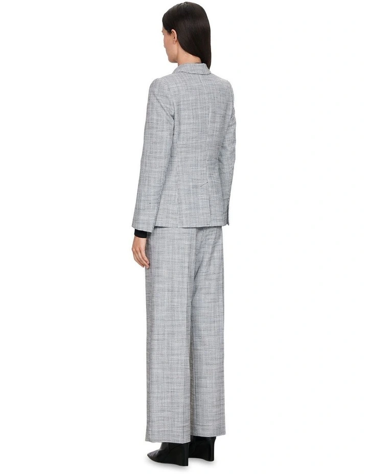 Stretch Check Blazer in Black/White image 2