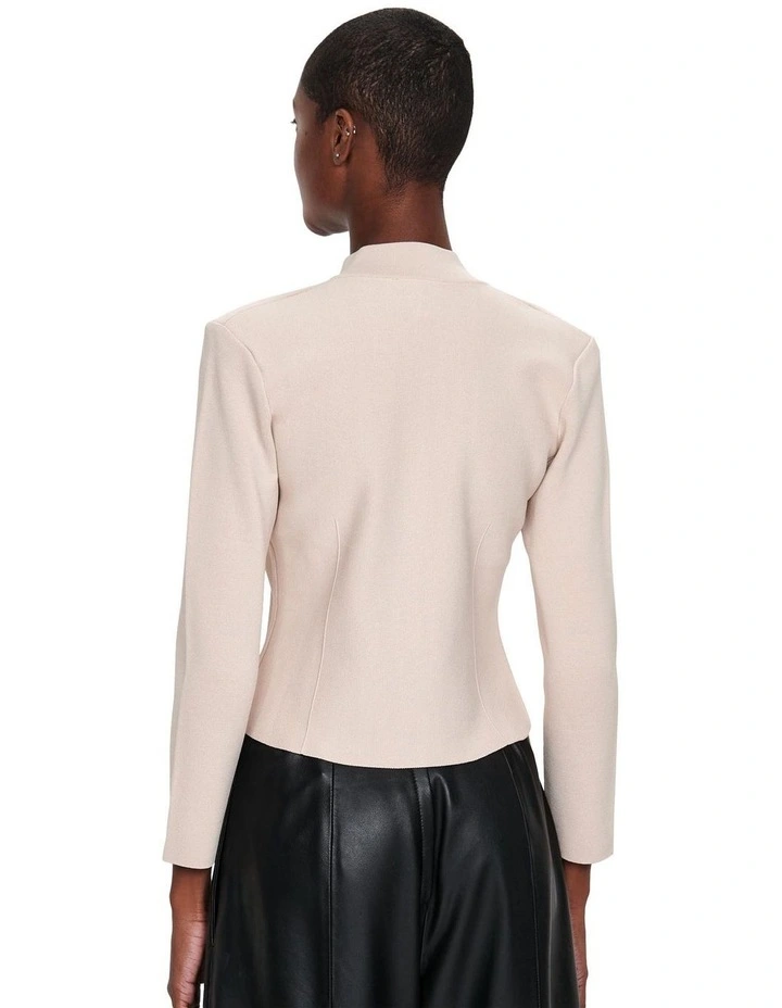 Notched Collar Milano Jacket in Stone image 2