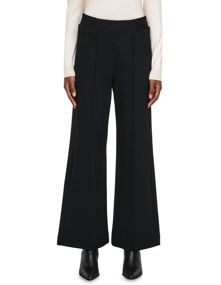 Ponte Elastcated Pant in Black image 2