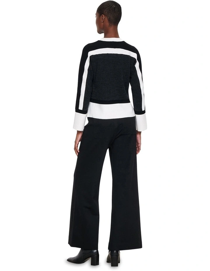 Ponte Elastcated Pant in Black image 3