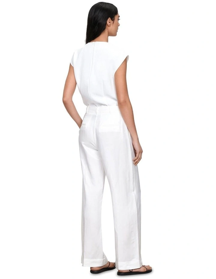 Japanese Crepe Cowl Neck Top in Cream image 3