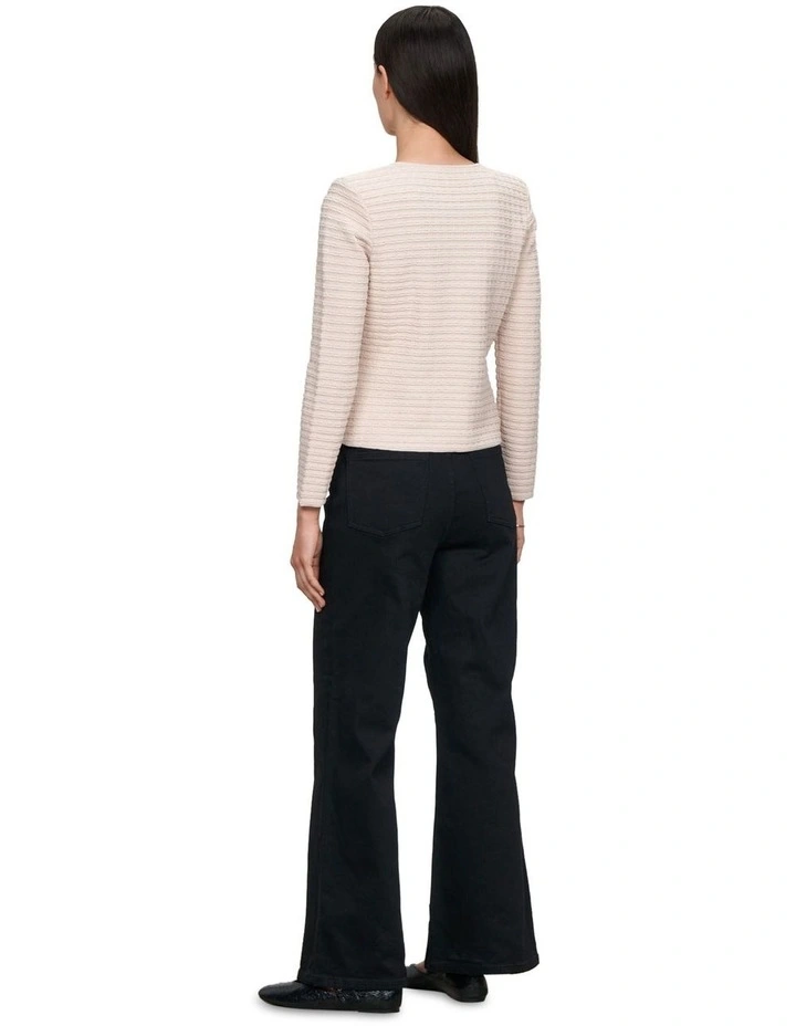 Textured Knit Jacket in Stone image 3