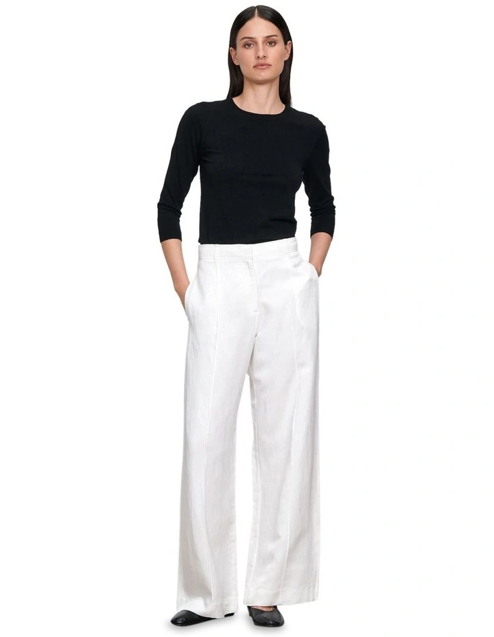 3/4 Sleeve Round Neck Knit in Black image 1