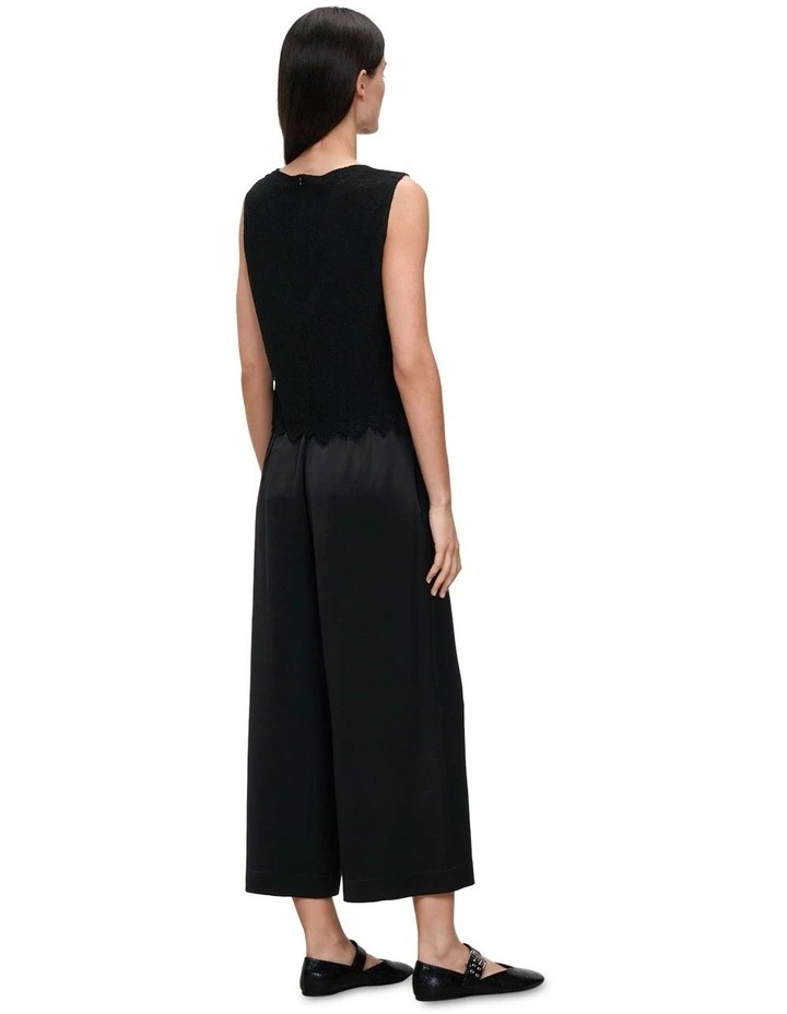 Corded Lace Scallop Top in Black image 3