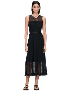 Corded Lace Dress in Black