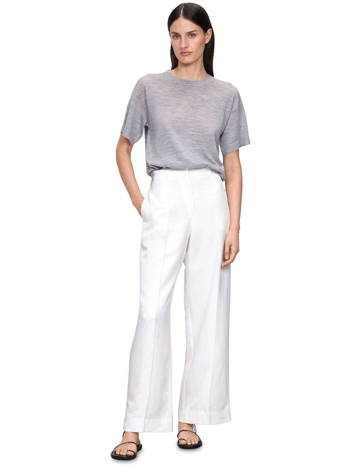 Sheer Merino Knit T-Shirt in Grey image 1