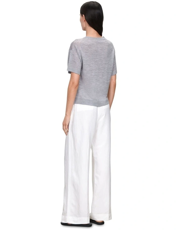 Sheer Merino Knit T-Shirt in Grey image 3