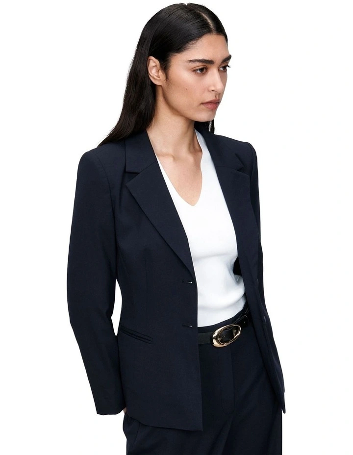 Modern Stretch Hourglass Blazer in Blue image 2