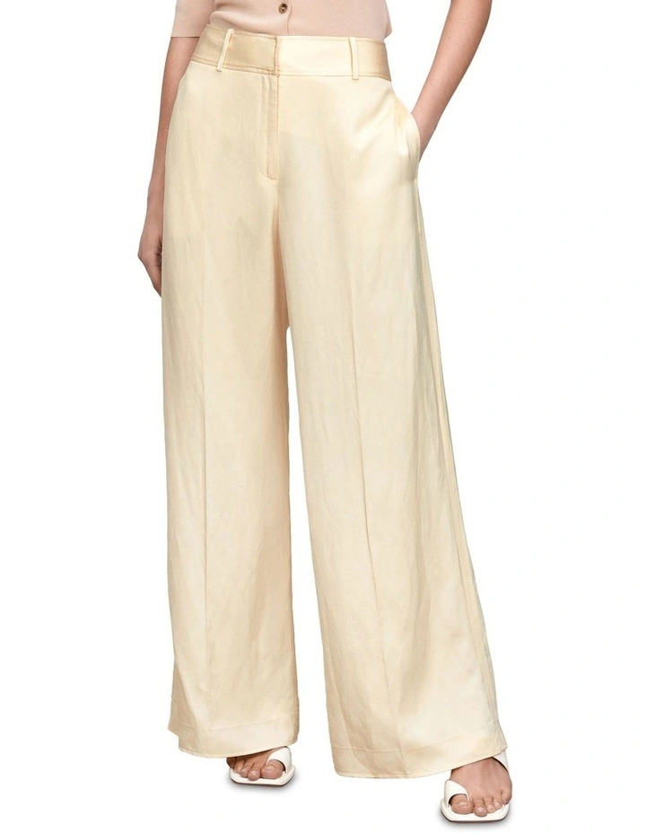Viscose Linen Twill Wide Pant in Cream image 2