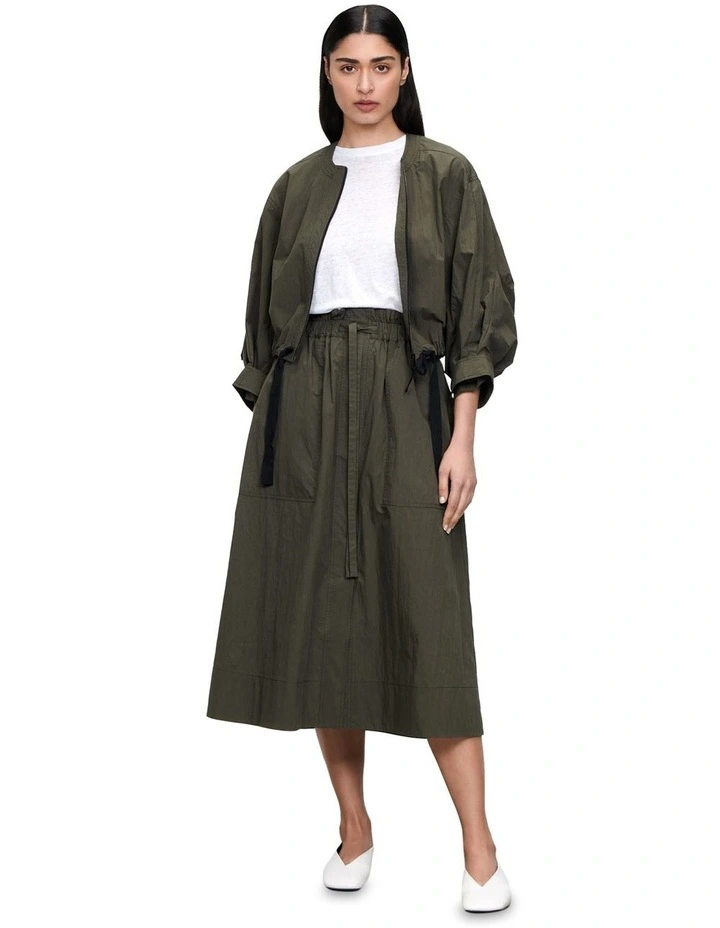 Parachute Taffeta Zip Bomber in Green image 1