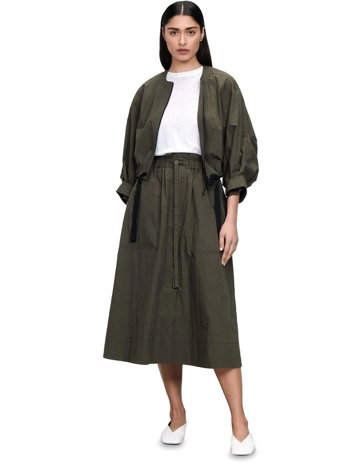 Parachute Taffeta Skirt in Green image 1