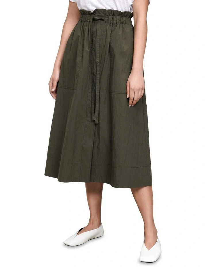 Parachute Taffeta Skirt in Green image 2