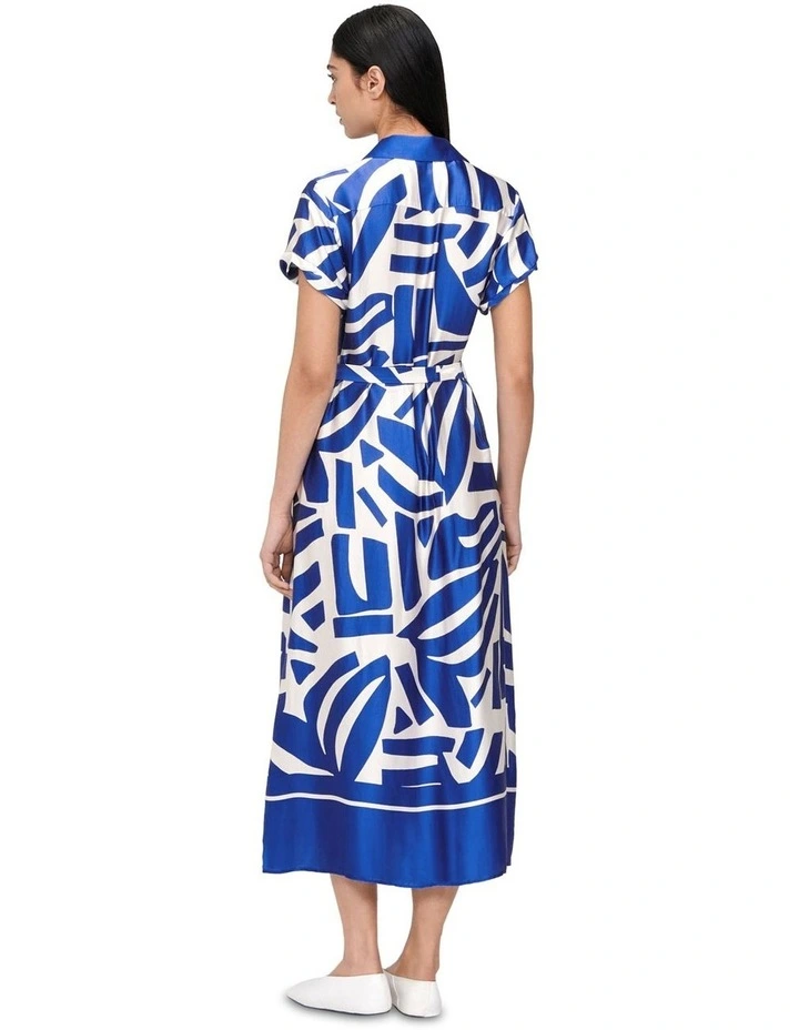 Aegean Mosaic Shirt Dress in Blue image 3