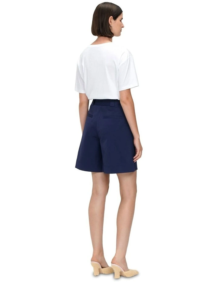 Mercerised Cotton Cropped Tee in White image 3