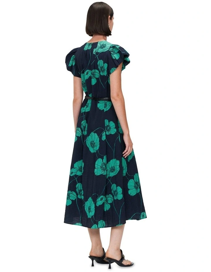Poppy Button Front Dress in Marine image 3