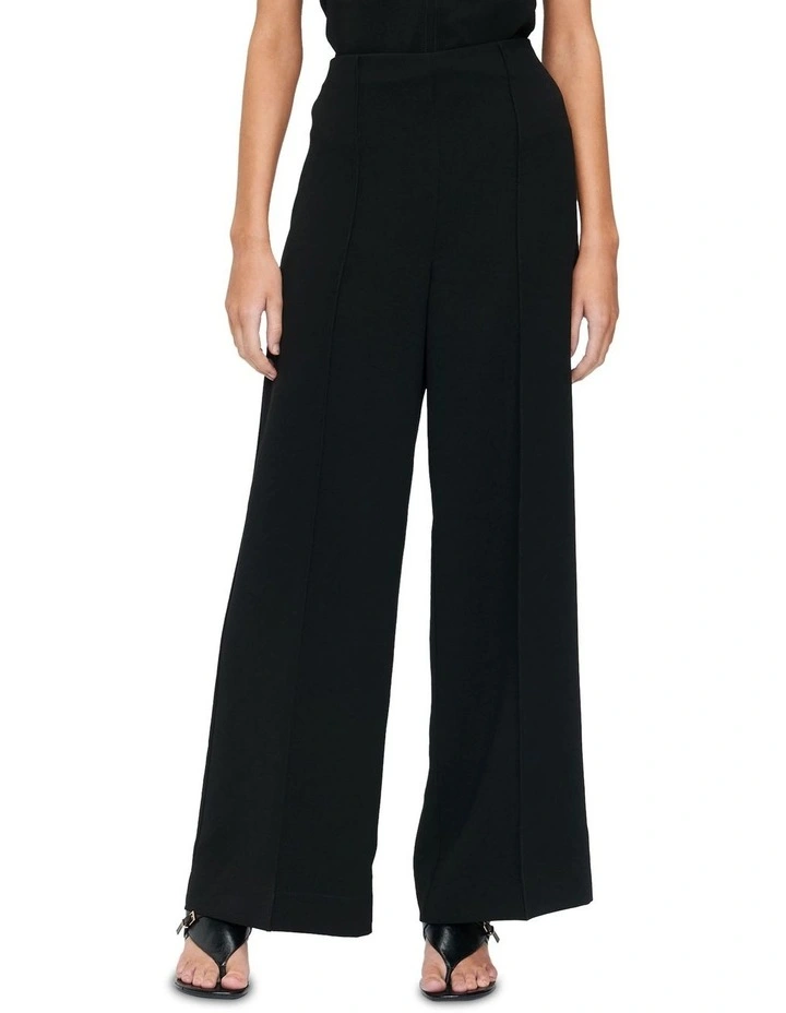 Double Crepe Wide Leg Pant in Black image 2
