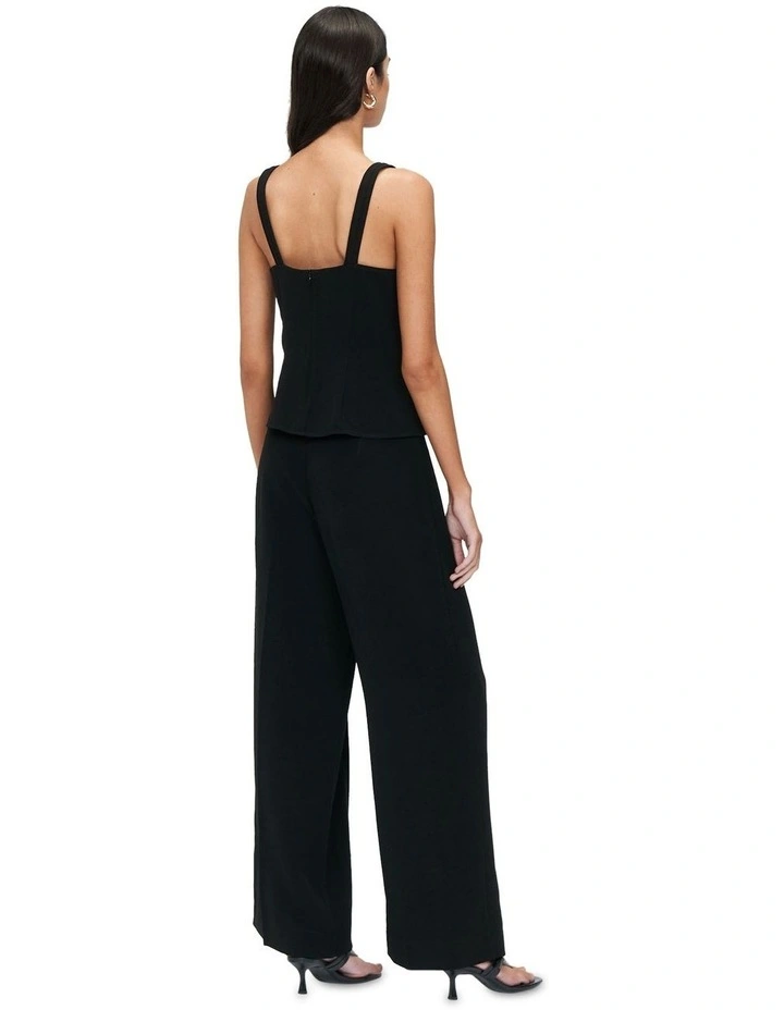 Double Crepe Wide Leg Pant in Black image 3
