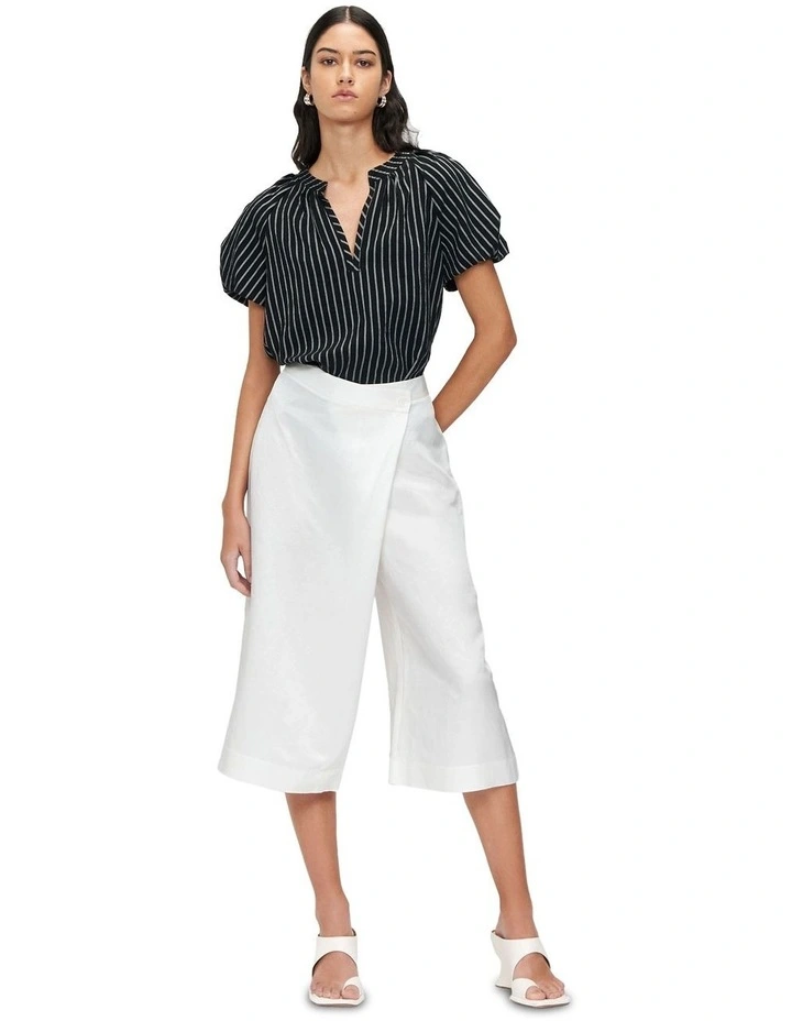 Soft Pinstripe Swing Top in Black image 1