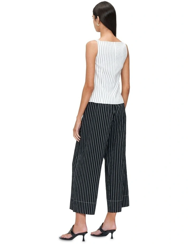 Soft Pinstripe Vest in Ivory image 3