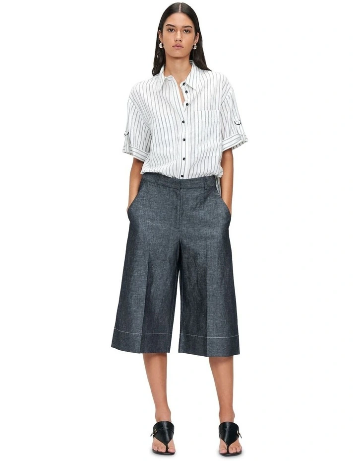 Soft Pinstripe Shirt in Cream image 1