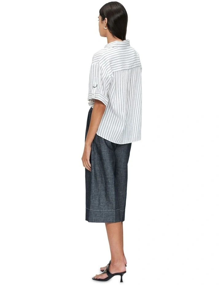 Soft Pinstripe Shirt in Cream image 3