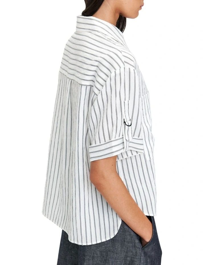 Soft Pinstripe Shirt in Cream image 4