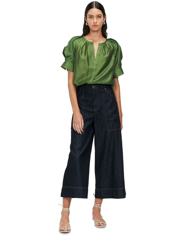 Light Tencel Raglan Shirt in Green image 1