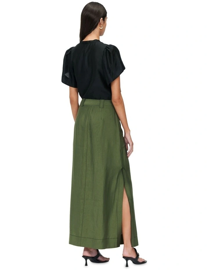 Washer Tencel Cargo Skirt in Fern image 2