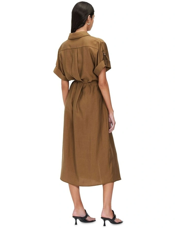 Washer Tencel Shirtdress in Bronze image 2