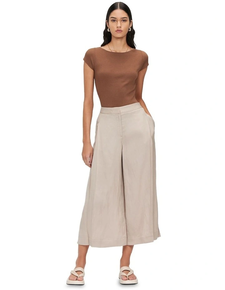 DreamTech Pleated Shoulder Tank with Cropped Pant - Sky Blue