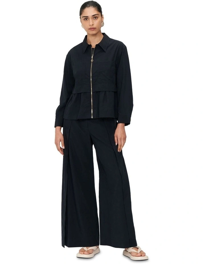 Washed Tencel Viscose Shirt Jacket in Ink image 1