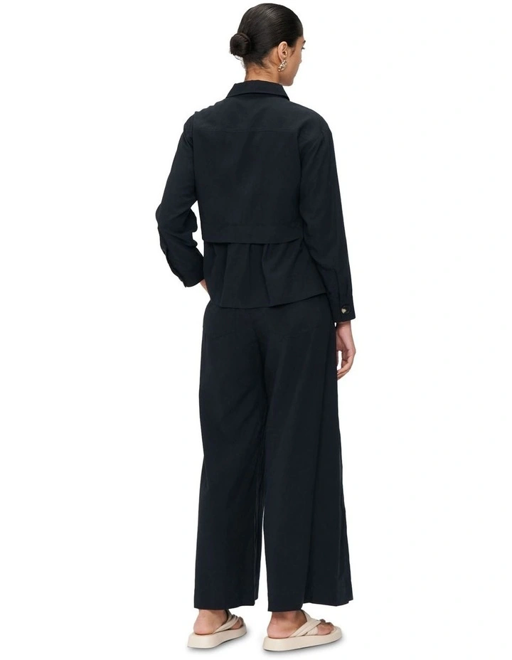 Washed Tencel Viscose Shirt Jacket in Ink image 2