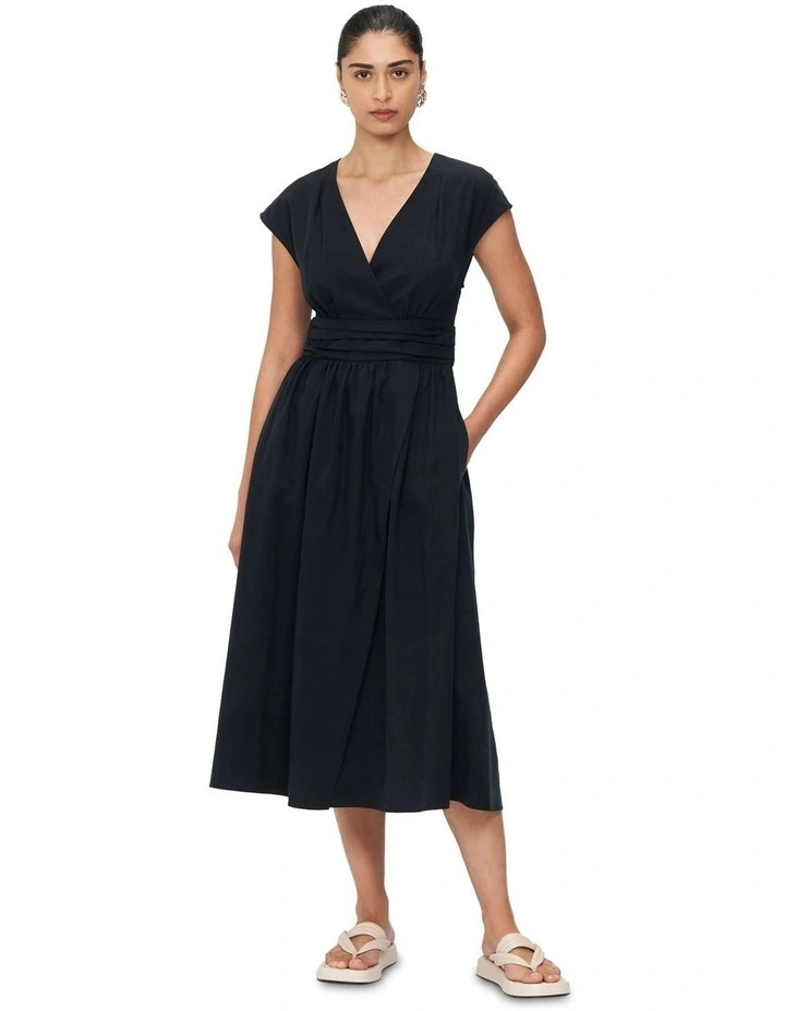Washed Tencel Viscose Wrap Dress in Ink image 1
