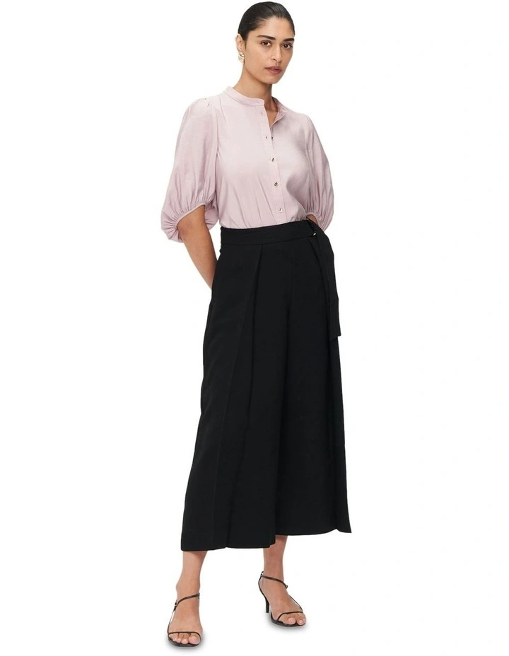 Washed Modal Blouson Sleeve Shirt in Dusty Pink image 1