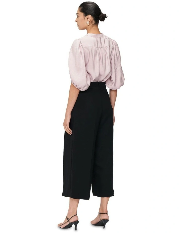 Washed Modal Blouson Sleeve Shirt in Dusty Pink image 2