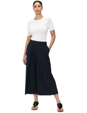 Tucked Sleeve Knit Top in Ivory