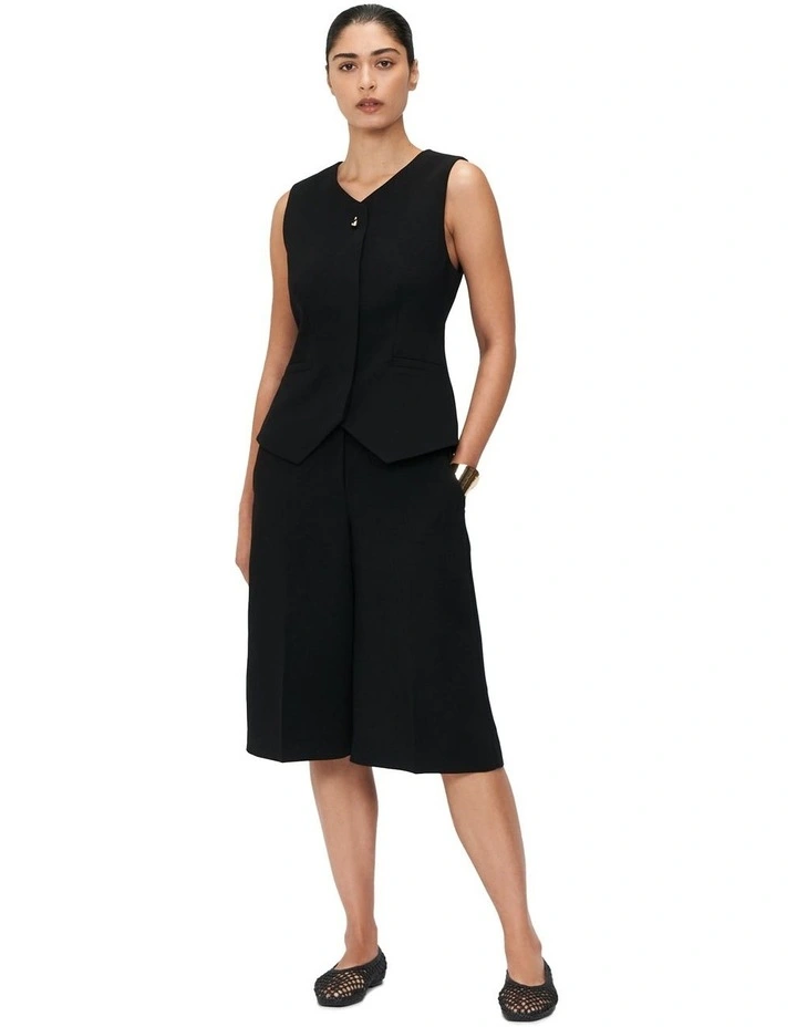 Double Weave Tailored Short in Black image 1