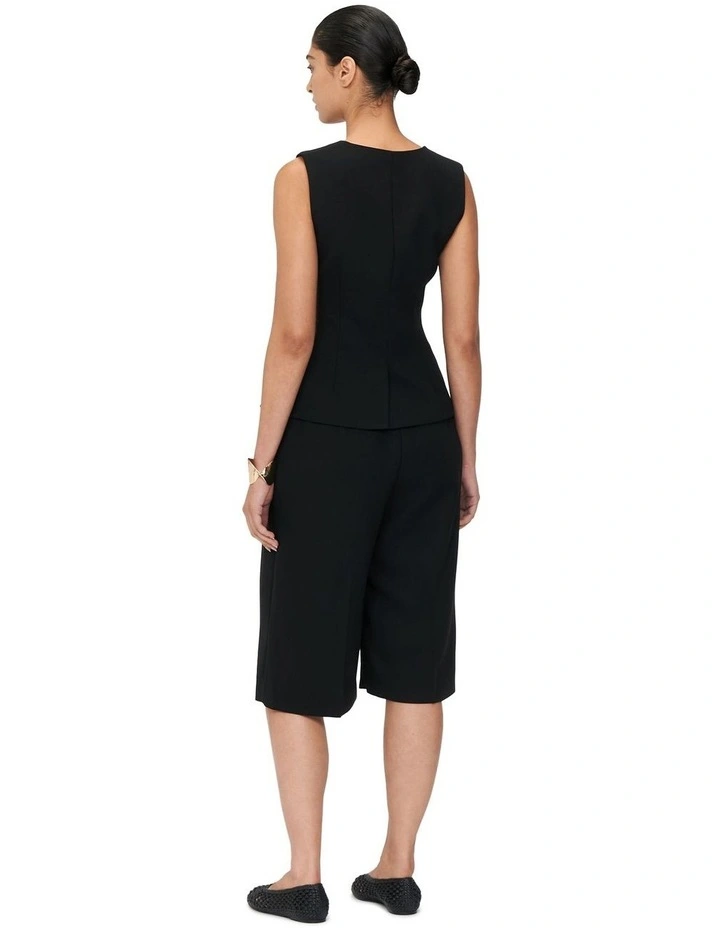 Double Weave Tailored Short in Black image 2