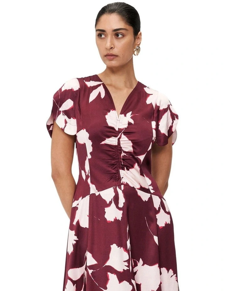 Gathered Maxi Dress in Cherry image 3