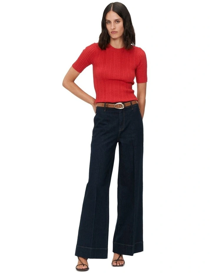 Denim Wide Leg Jean in Indigo image 1
