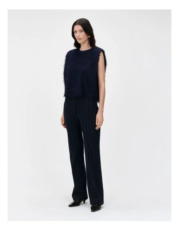 Eyelash Fringe Top in Blue