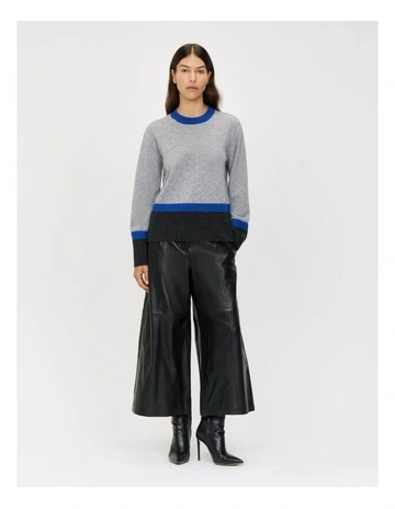 Leather Cropped Pant in Black