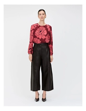 CORAL PEONY GEORGETTE BLOUSE