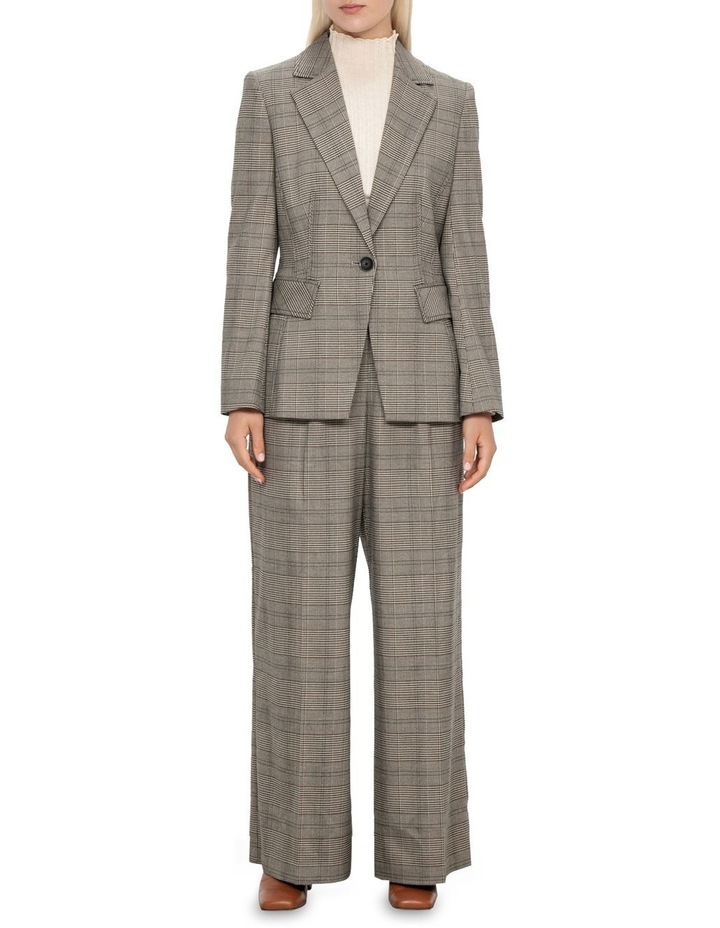 Wales Check Wide Leg Pant Light Brown