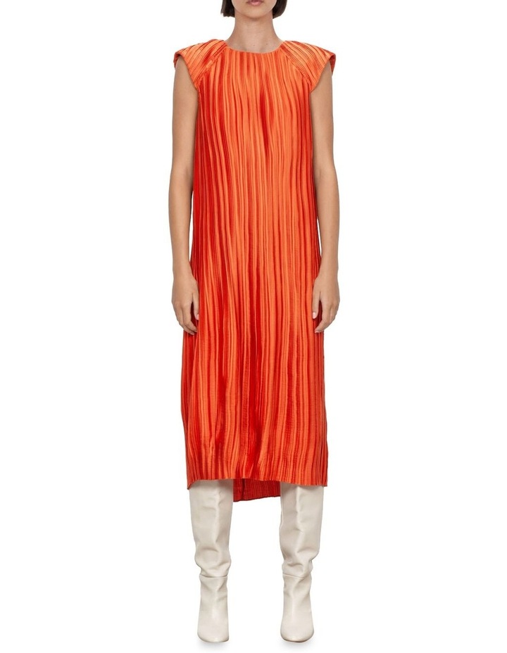 Drapey Satin Plisse Dress