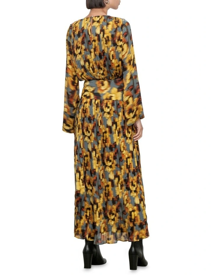 Blurred Primrose Plisse Midi Dress Multi image 2