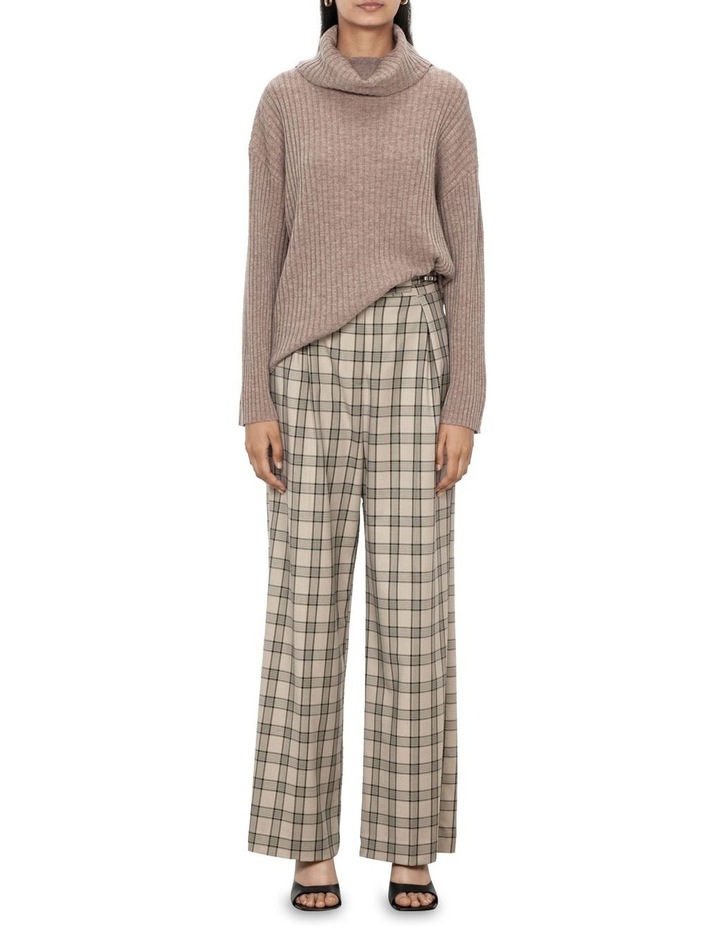 Neutral Check Pant in Beige