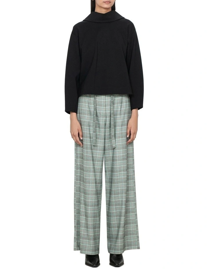 Drapey Check Long Pant in Grey image 1