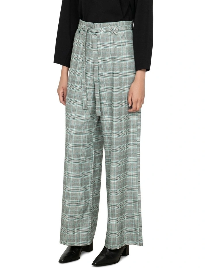 Drapey Check Long Pant in Grey image 3