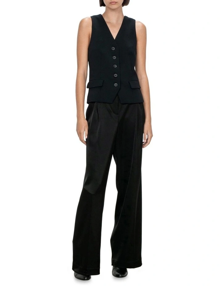 Modern Weave Waistcoat in Black image 1